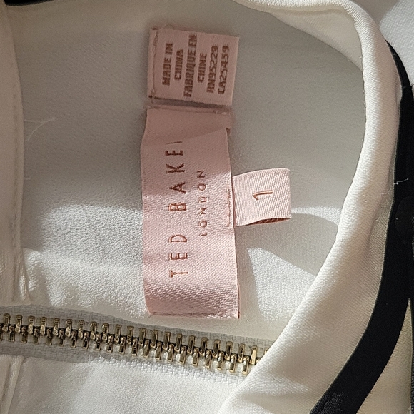 TBL Bahati Colorblock Scallop Halter-neck Skater Dress In Ivory SZ 1 - Picture 3 of 6